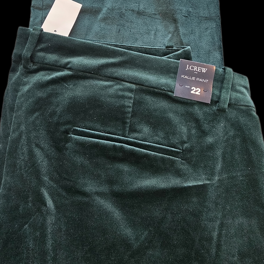 J. Crew Dark Green Velvet Pants